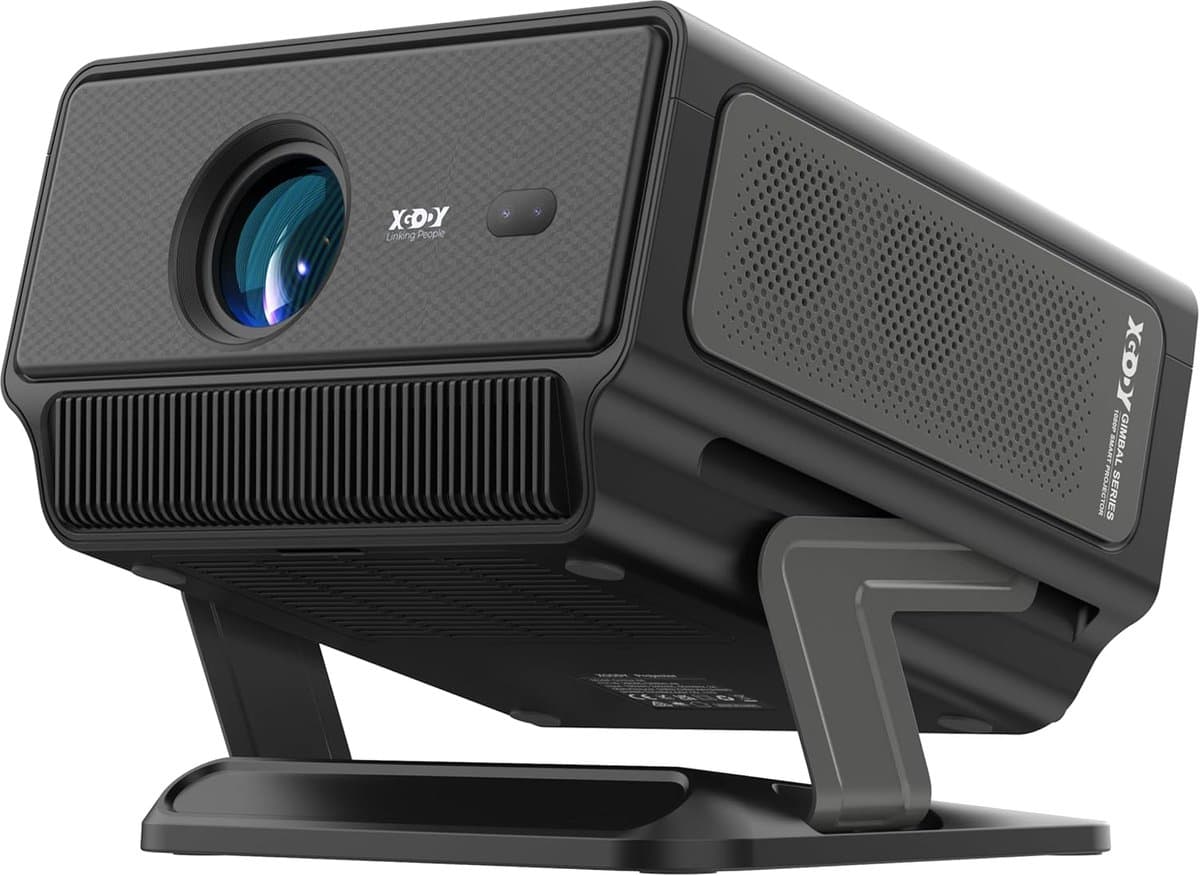 SnelShoppen - Draagbare 4K Beamer, FHD 1080P, 1200 ANSI, Autofocus, 20W HiFi, Android 14, WiFi, Bluetooth, Ideaal voor Thuisbioscoop, Feest, Camping, — afbeelding 1