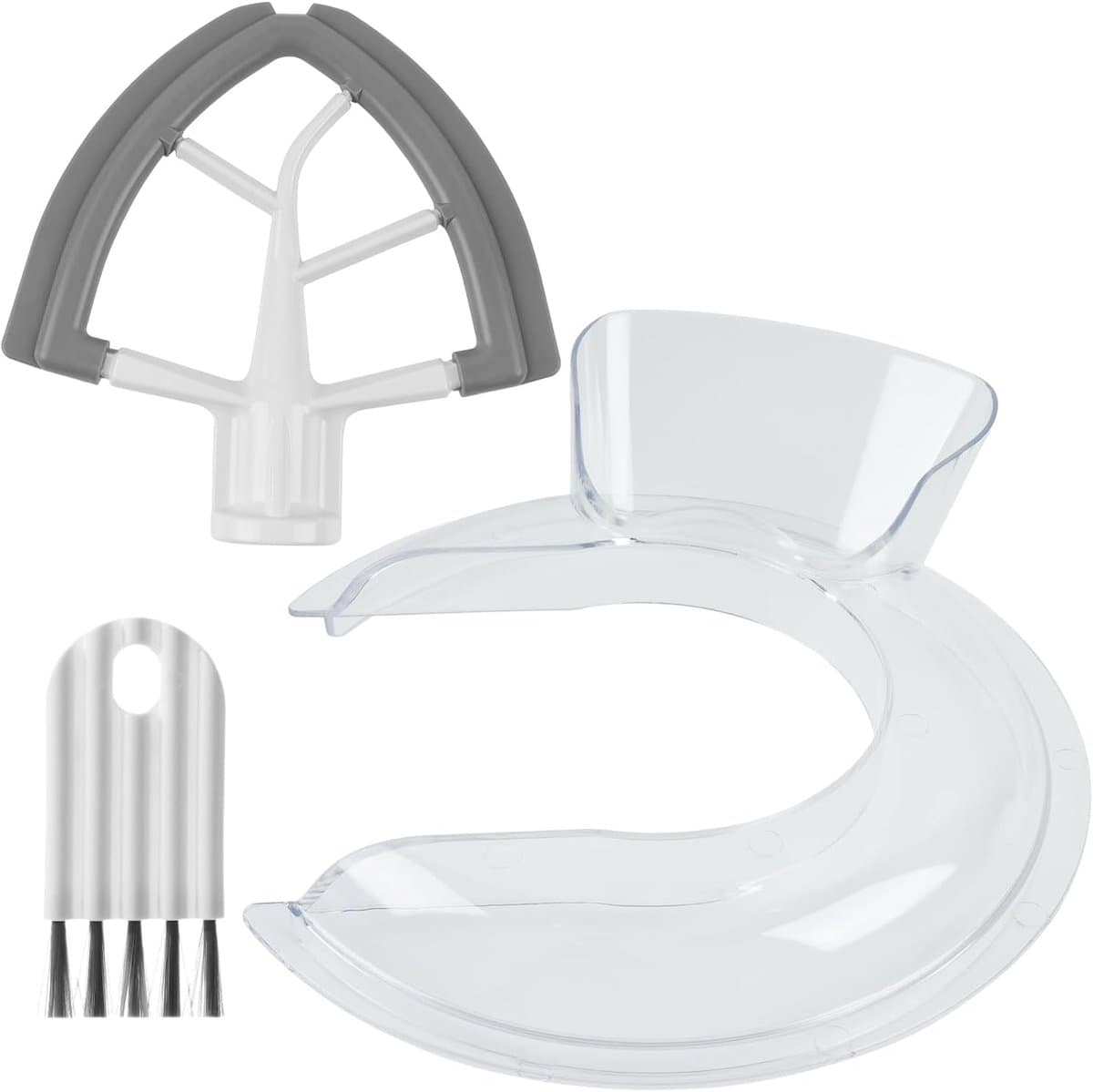 SnelShoppen - Casting Shield en Siliconen Paddle Mixer voor Keukenmachine, Plat Menghulp Geschikt voor 4.5 & 5qt KeukenAid, Hoogwaardige Aluminium Con — afbeelding 1