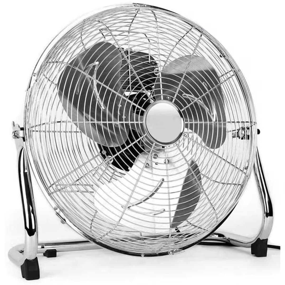 Vloerventilator 40 cm - 3 Snelheden - Kantelbare Kop - Metaal - Zilver. — afbeelding 1
