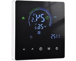 Slimme Thermostaat - Temperatuurregelaar - Waterverwarming - App Afstandsbediening - 11 cm - Zwart
