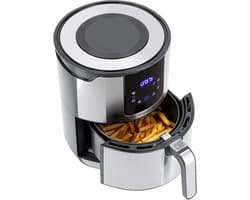 Heteluchtfriteuse - Airfryer Frituurpan - Gezond Frituren - Vetvrij Bakken - 4 Liter - Roestvrij Staal