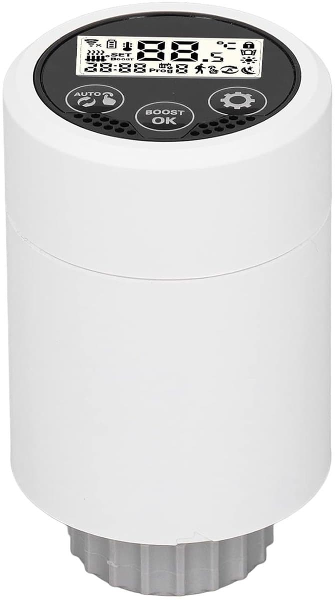 Slimme Radiatorknop - Thermostaatkraan Digitaal - Verwarming Regelen - App en Spraak Bediening - 5-35 Graden - Wit — afbeelding 1