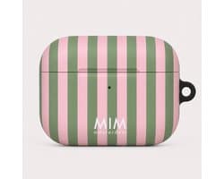 MIM Amsterdam - Watermelon Sugar - Geschikt voor AirPods Pro 3 - AirPod hoesje - Strepen print - AirPod hoesje met print - Shockproof- Cover voor AirPods - Trendy AirPod case