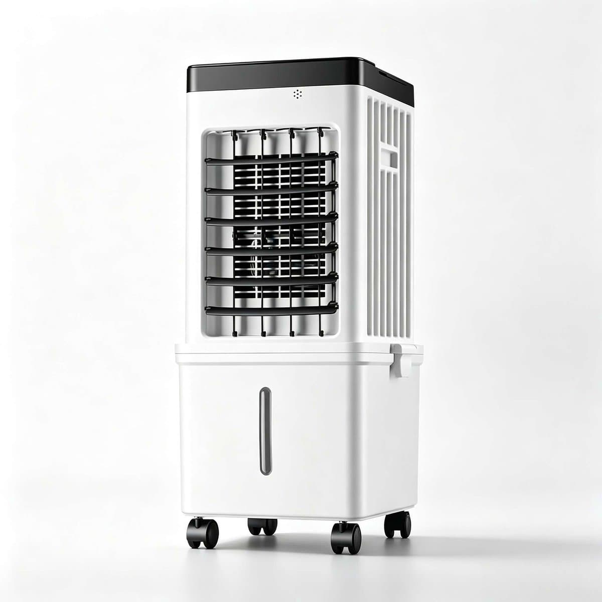 Luchtkoeler - Watergekoelde ventilator voor binnen - 4 wielen - Verstelbare luchtstroom - 65W - 10L watertank - Wit — afbeelding 1