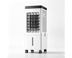 Luchtkoeler - Watergekoelde ventilator voor binnen - 4 wielen - Verstelbare luchtstroom - 65W - 10L watertank - Wit
