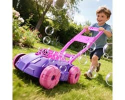 SnelShoppen - Bellen Grasmaaier met Muziek, Morsvrij Ontwerp, 5000+ Bellen/Min, Tuinspeelgoed voor Kinderen 3-6 Jaar, Binnen en Buiten, Paars
