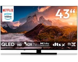 MEDION 108 cm (43") QLED TV (Google TV, 4K, Dolby Vision HDR, Netflix, Prime Video, Disney+, Dolby Atmos, DTS X, Smart TV, PVR, Bluetooth, MD 843700)