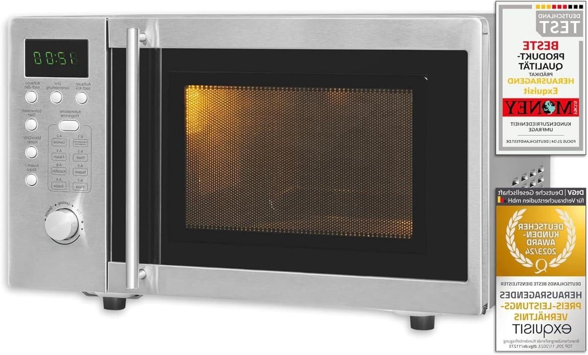 Onderbouw Magnetron - Inbouw Oven - Snel Gerechten Verwarmen - Met Grillfunctie - 20 Liter - Zilverkleurig — afbeelding 1