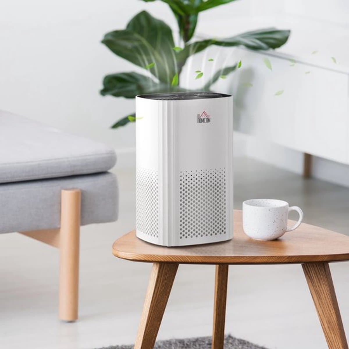 Luchtreiniger - Air cleaner - Airpurifier - Air purifier met HEPA CADR Filter - 225m ³/u tot 24 m² - LED-display - ABS en PP - ≤ 60dB - 25W - Wit — afbeelding 1