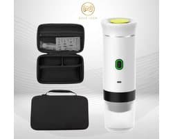 Nova Loom - Draagbaar Espressomachine Pro inclusief Travelbag en houder voor auto, thuis en camping - Multifunctionele 3-in-1 draagbare elektrische reiskoffieapparaat - Capsule, cups en Poeder - Wit - draadloos - makkelijk oplaadbaar