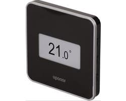 Uponor Smatrix Base T-149 Bus Ruimtethermostaat - Digitaal met E Ink Display & Luchtvochtigheidssensor - Vloerverwarming & Koeling - MPN 1087814 - Zwart