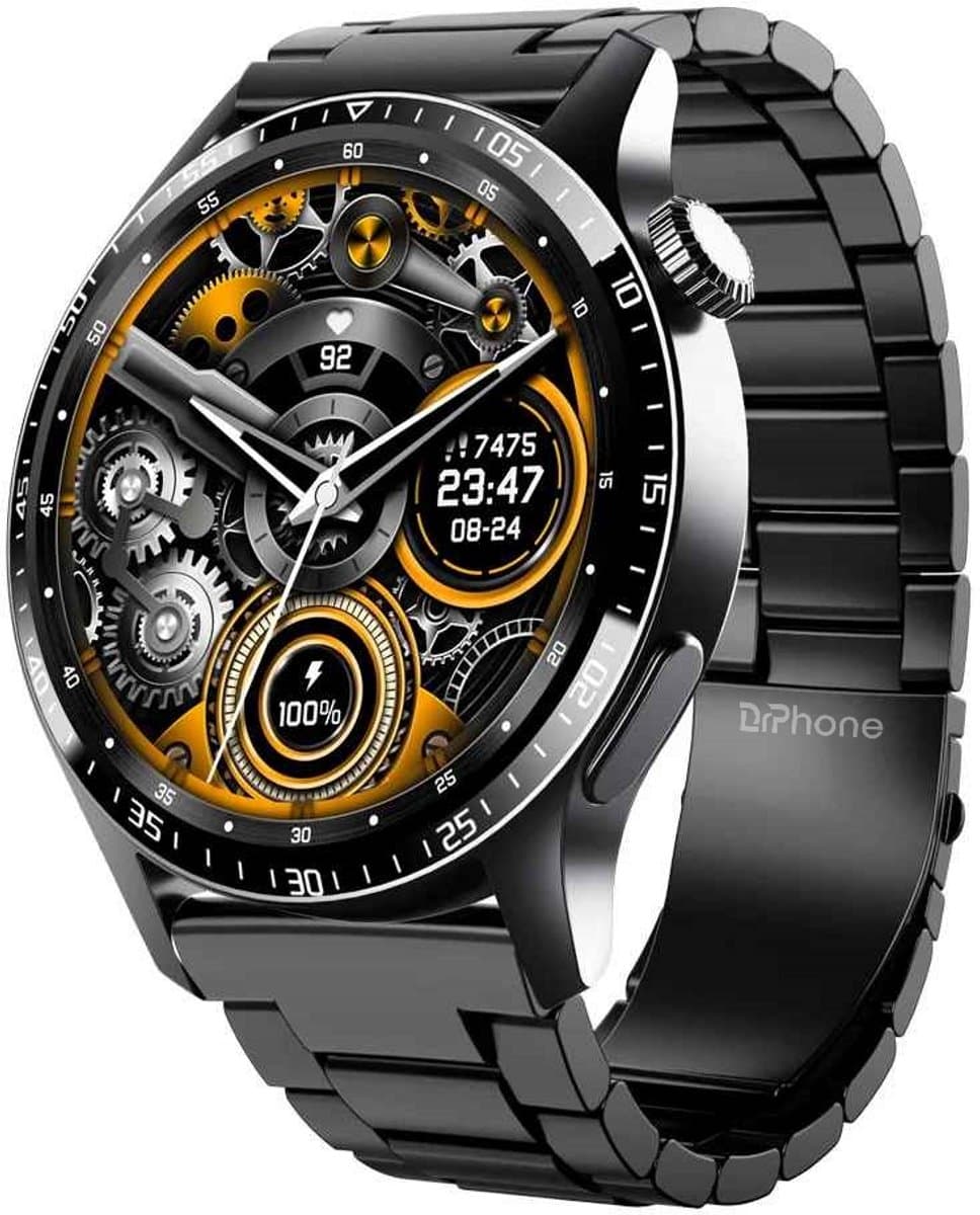 DrPhone ChronaX Smartwatch – 1.35” HD Retina Display – Bluetooth Bellen – SpO₂ Saturatie – Hartslag – Bloeddruk – Lichaamstemperatuur – HRV – Ademhalingsoefeningen – Rekenmachine – Voice Assistant – Telefoonzoeker – 200+ Sportmodi — afbeelding 1