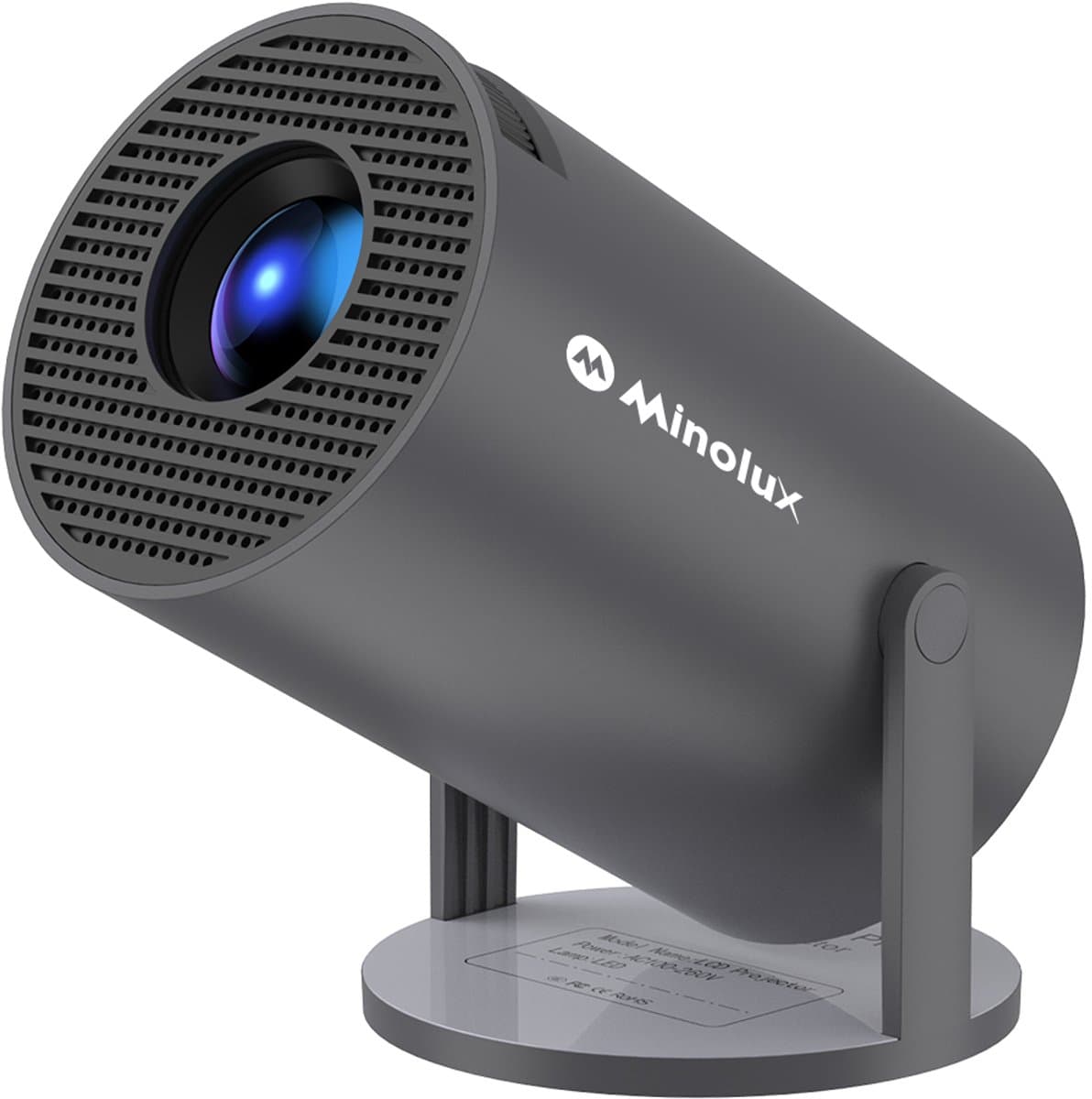 Minolux® Premium Black Mini Beamer-model 2025 – Smart Projector met Netflix, YouTube, Disney+, Appstore. – WiFi, Bluetooth, Screen Mirroring – Home Cinema - 4k - Beamer - Inclusief Hdmi kabel & speaker - IOS & Android - Zwart — afbeelding 1