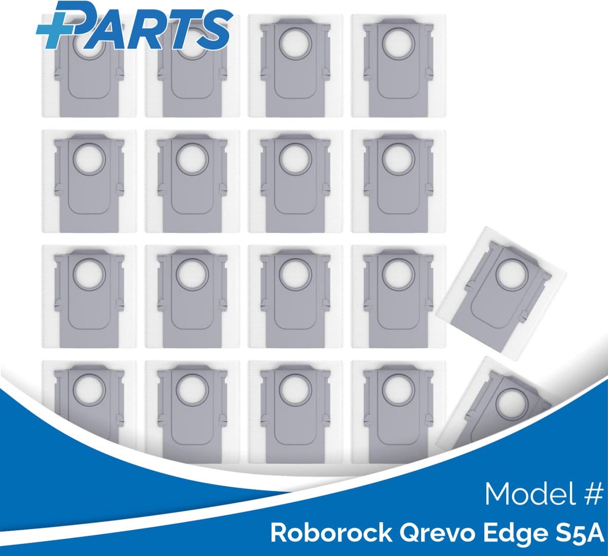 Roborock Qrevo Edge S5A Stofzakken (18 Stuks, Plus.Parts® alternatief voor 8.02.0239) — afbeelding 1