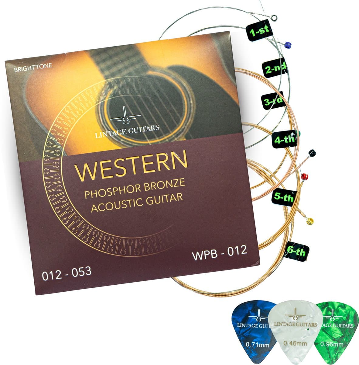Gitaar snaren akoestische gitaar - Phosphor Bronze - western gitaar - WPB-012 — afbeelding 1