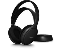 PHILIPS SHC5200M2/12 - Draadloze TV Headphones met 30 uur afspeeltijd, 30 m bereik, digitale 2,4G-verbinding, Over-Ear Comfort Fit, vervangbare batterij, helder digitaal geluid – Zwart