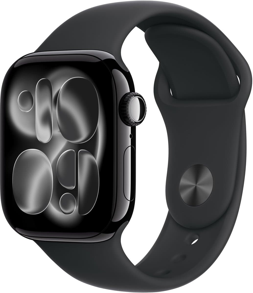 Apple Watch 11 - Wifi - 42mm - Jet Black Aluminium Case with Black Sport Band - S/M — afbeelding 1