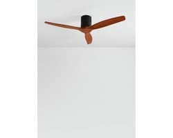 CREATE - Plafondventilator 40W silent 100% hout (Ø132cm) (ruimtes 10m²-25m²) - Zwart / Donker hout - Geen licht - Afstandsbediening - WIND CALM NATURAL WOOD — afbeelding 1