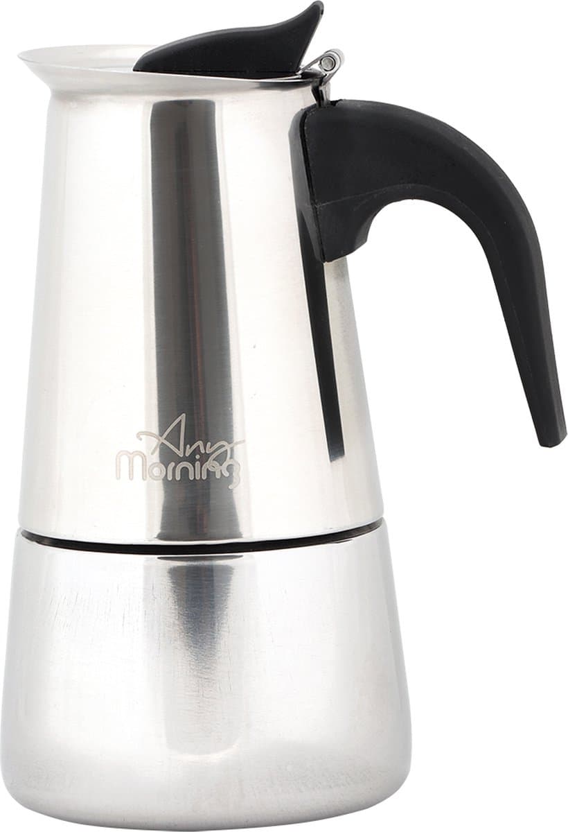 Any Morning Coffee Percolator - Espresso Maker voor Inductiekookplaat - Koffiezetapparaat - Moka Pot - 6 Kopjes Koffie - RVS - 300 ml — afbeelding 1
