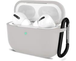 Shieldcase Case - beschermhoes geschikt voor Airpods Pro / 2 Pro silicone case - case geschikt voor Airpods Pro / Pro 2 hoesje - optimale bescherming - grijs