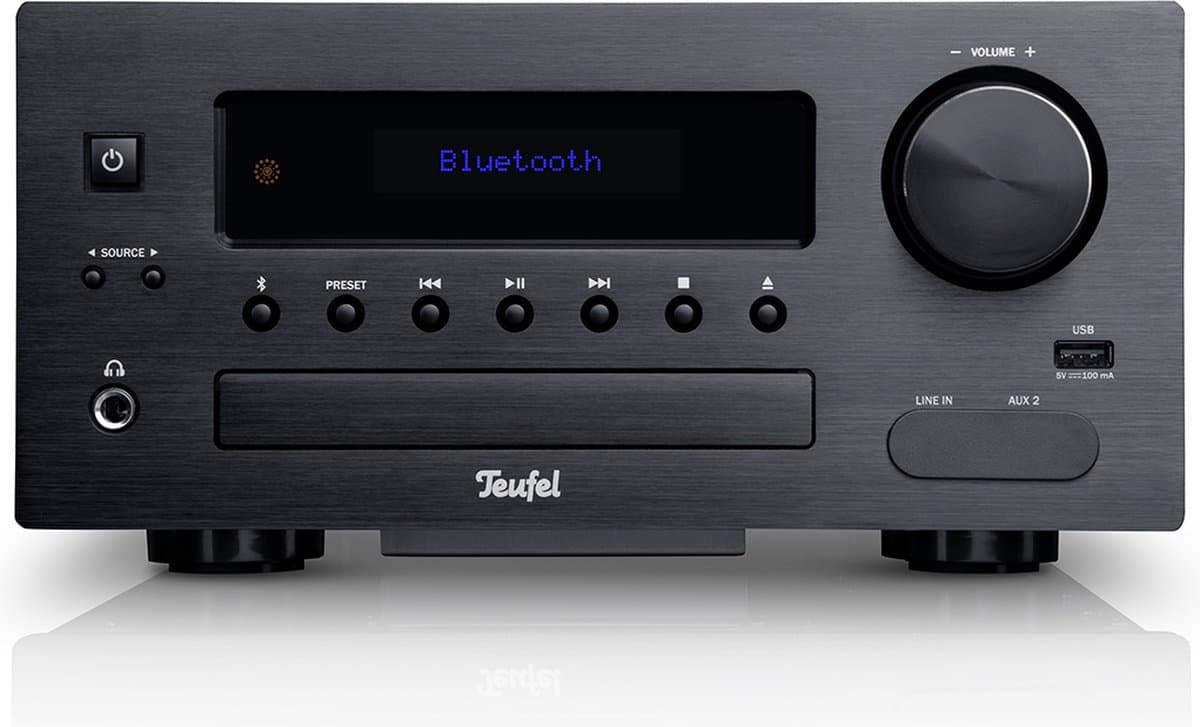 Teufel KOMBO 43 cd-receiver, bluetooth, met DAB+ FM-radio voor boekenplankspeakers - zwart — afbeelding 1