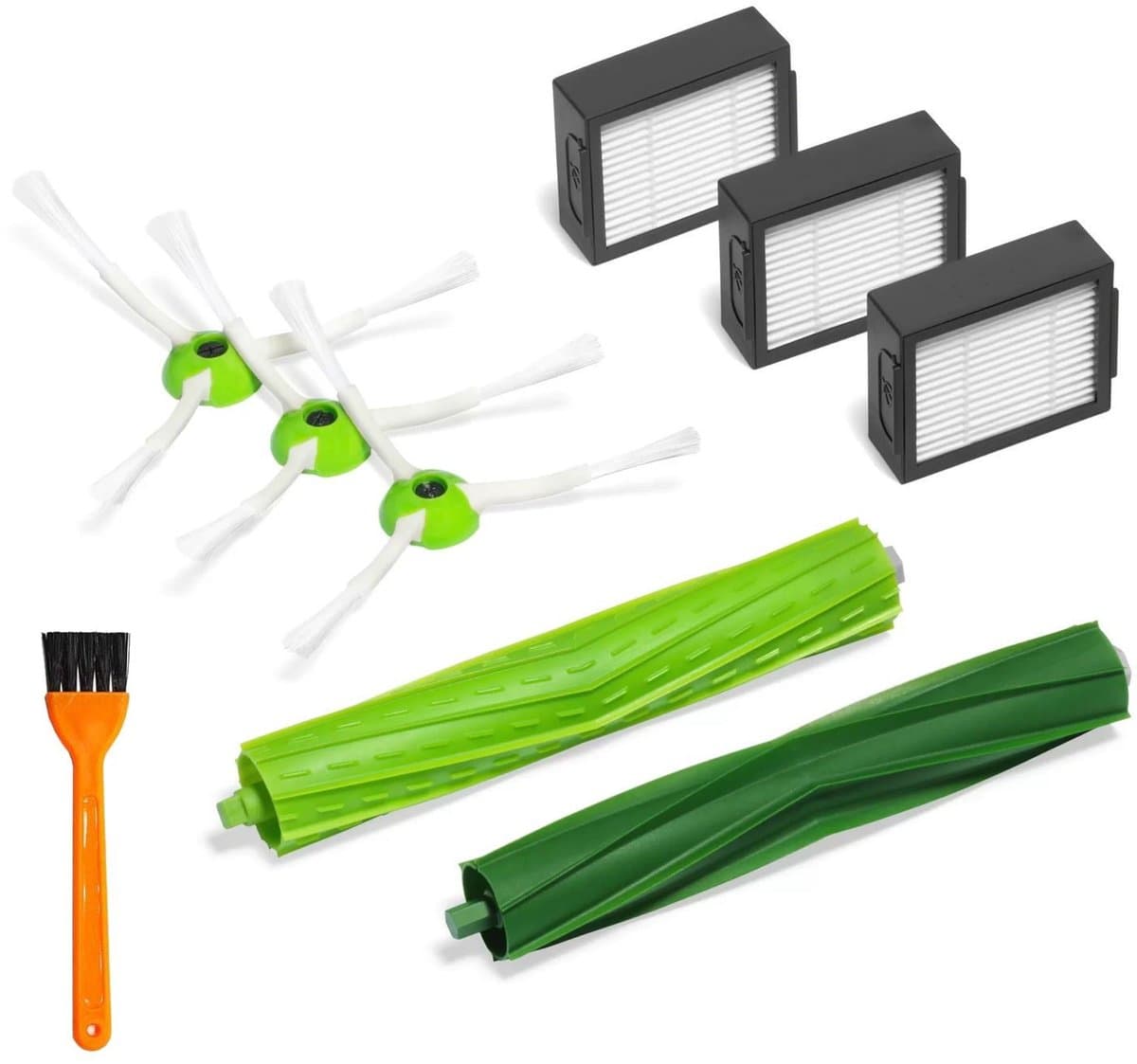 Stofzuiger onderdelen – Geschikt voor iRobot Roomba i7, E5, E6, E7 – Borstel Kit – HEPA Filter – 9delige set – Onderhoudsset – Zijborstel - Stofzuiger Vervangingsset — afbeelding 1