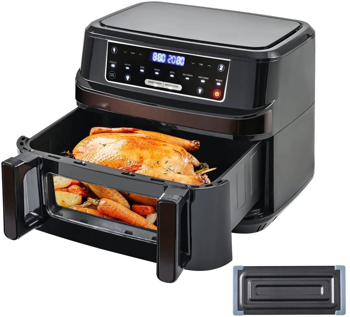 WNHB® Airfryer Heteluchtfriteuse - Enkel of Dubbele Kamer - Touchscreen - 8 Programma’s - Met Kijkvenster — afbeelding 1