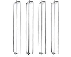 4 stuks kippenvleugel-BBQ-vorken, vleugelrails voor het grillen van kippenvleugels, kippenvleugel-BBQ-vorken, kippenvleugelrails voor grillen, herbruikbare roestvrijstalen BBQ-grillvork voor picknicks en kamperen in de buitenlucht.