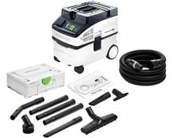 Festool CT 15 CLEANTEC mobiele afzuigkap 1200 watt 15 L ( 578327 ) + 7-delige standaard reinigingsset ( 577257 )