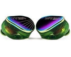 Moondrop Rays - In-Ear Monitors - IEM - 1DD+1 Planar Hybride Drivers - Audiofiele Oordoppen - Verwisselbare Kabel - Ergonomisch Ontwerp - Groen/Paars