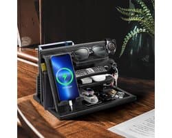 Valentijnscadeaus voor mannen houten telefoon docking station papa geschenken nachtkastje organizer houder nachtkastje portemonnee horloge stand kerstcadeaus voor mannen of vrouwen verjaardag