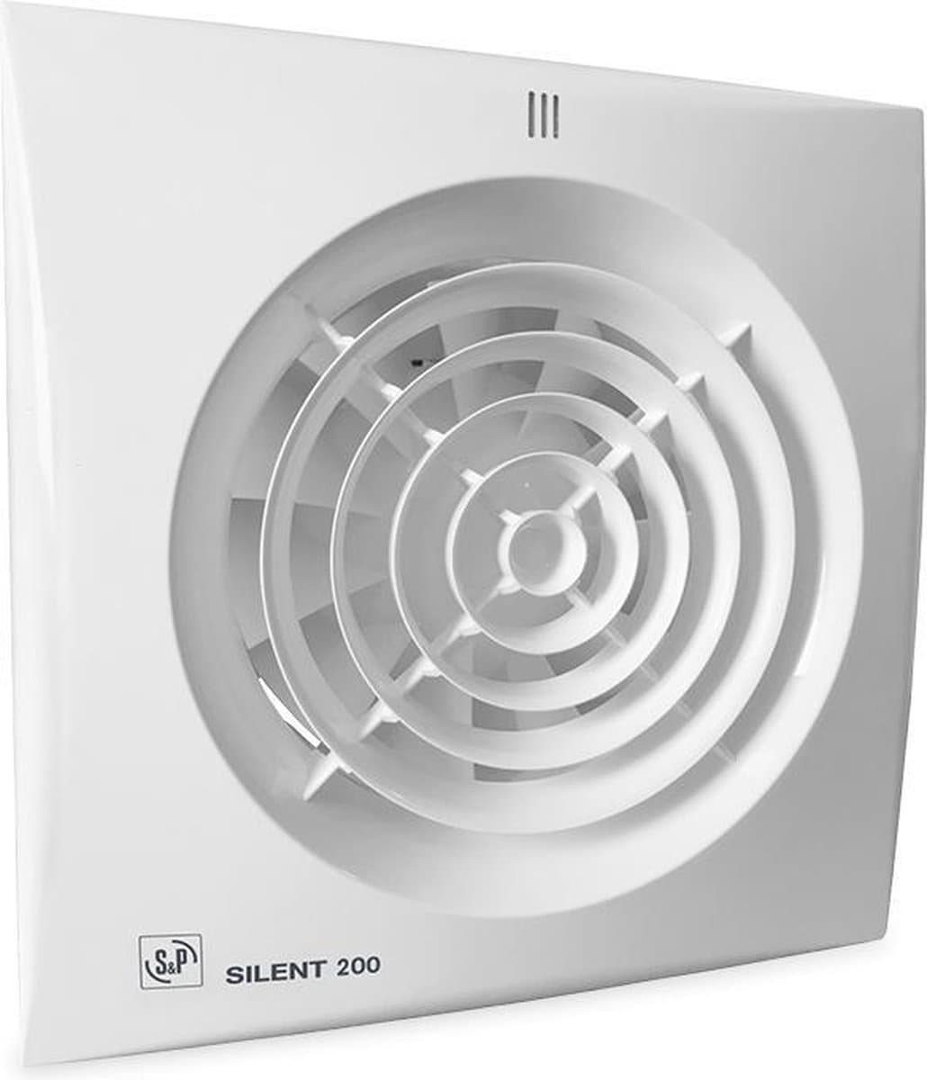 Soler & Palau Silent-200 Badkamer-/Toiletventilator met Timer + Vochtsensor - 230V AC - 16W - 180 m³/h - 33dB - IP45 - SILENT-200CHZ — afbeelding 1