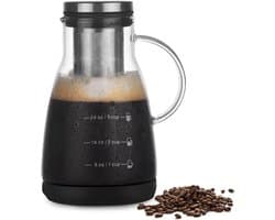 960ml Iced Coffee Makers - Filter Cold Brew Espresso Machine - Portable Travel Camping Lead-free Glass Coffee Press With Stainless Steel Percolator - Coffee Bottle 1-3 Cups - Koffiezetapparaat - Campingaccessoires