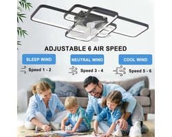 Plafondventilator met Verlichting en Afstandsbediening - Stil en Dimbaar met 6 Snelheden
