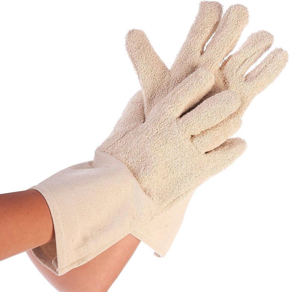 1 paar ovenwanten – Ovenhandschoenen – Keuken ovenhandschoenen – Airfryer handschoenen – Bakhandschoenen – 11 cm × 8,5 cm – Geschikt voor koken, bakken en grillen – Bruin/Beige — afbeelding 1