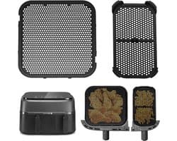 Cosensi - Siliconen spatbescherming accessoires voor Airfryer - 2 stuks in set - Geschikt voor Philips Airfryer 3000 Dual Basket NA350 en 5000 Series - Stoom Airfryer accessoires - Siliconenvorm spatbescherming — afbeelding 1