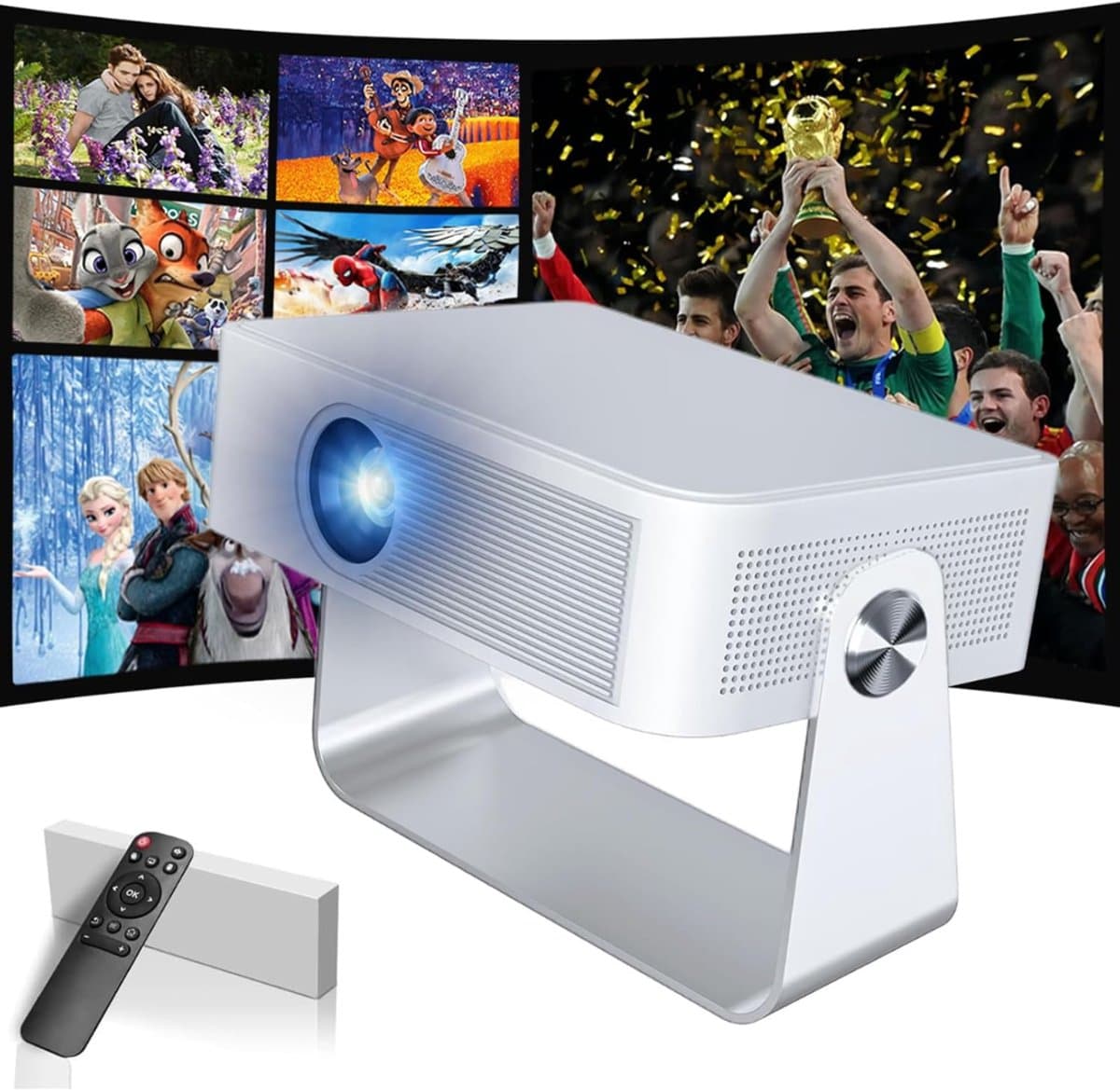 Mini Beamer - Film Projector met Bluetooth - Draagbare Beamer - 4K Kwaliteit - Wit — afbeelding 1