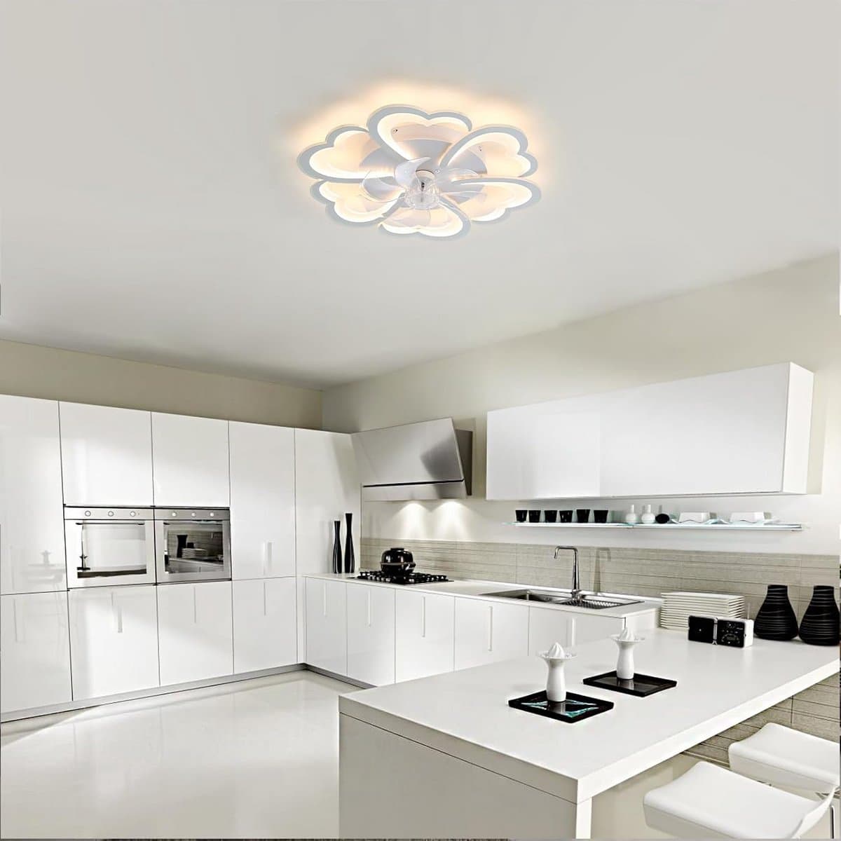 Moderne Plafondlamp met Ventilator en Dimbaar LED Licht - 6 Snelheden en Afstandsbediening — afbeelding 1