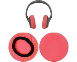 Hoofdtelefoonmanchetten voor betere bescherming en comfort - ademend en wasbaar - elastisch en herbruikbaar - rood - universeel passend voor hoofdtelefoons van 9-10,5 cm