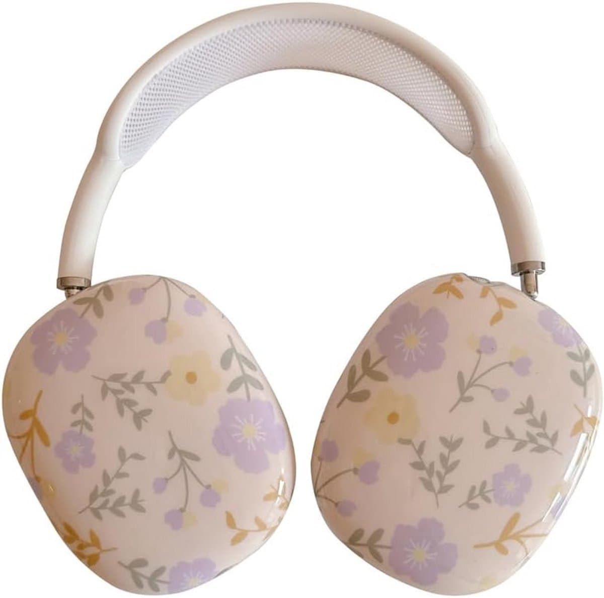 Hoesje voor AirPods Max met Paars Bloemenpatroon, Schokbestendige Beschermhoes — afbeelding 1