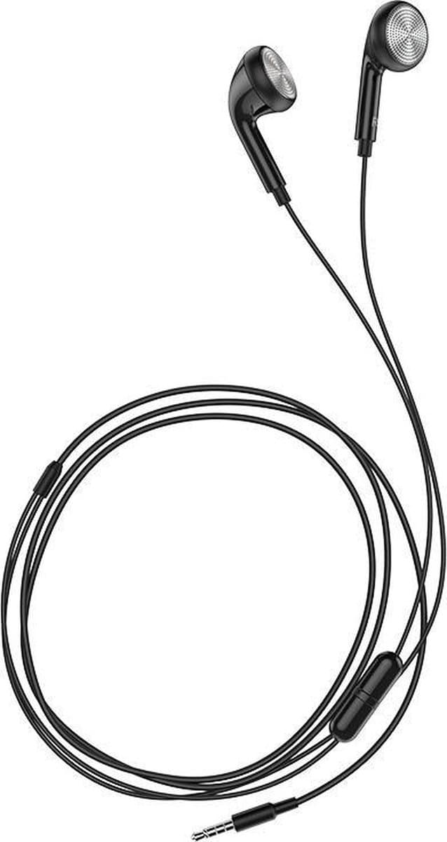 Universele Oordopjes met microfoon - 3,5mm jack - Zwart — afbeelding 1