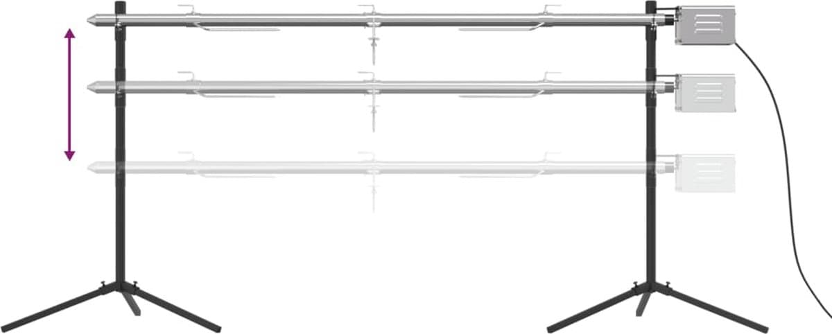 vidaXL - Automatische - barbecue - met - motor - 150x46,5x82,5 - cm - roestvrijstaal — afbeelding 1