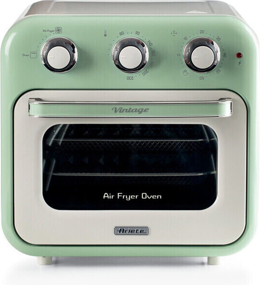 Ariete 4632/04 Vintage Airfryer & Oven - 16 liter - 1400 Watt - timer - draaispit - roterende mand - groen — afbeelding 1