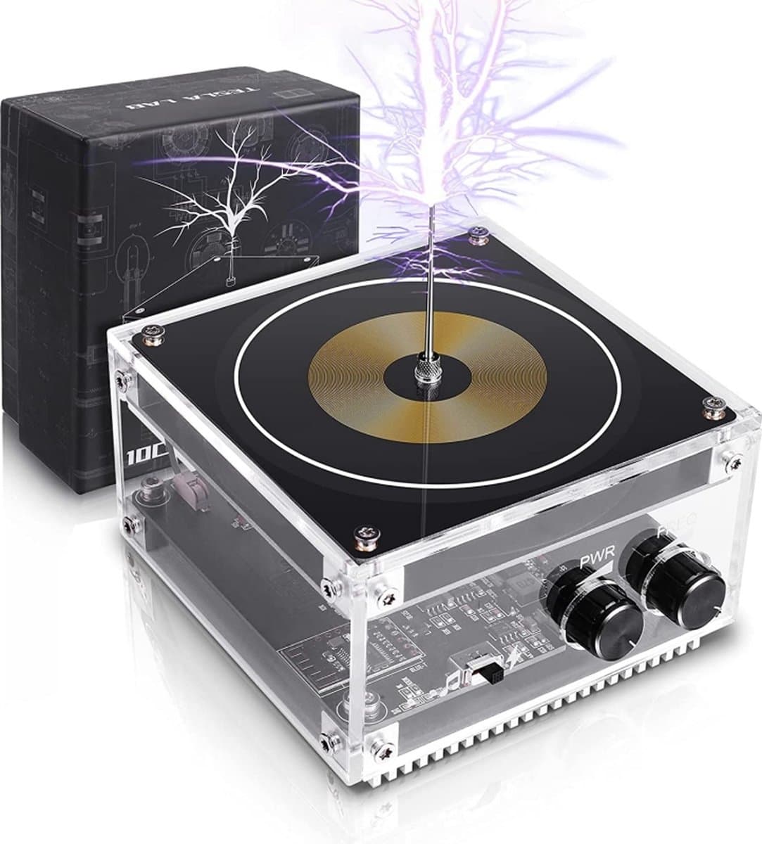 Tesla Coil - Tesla Coil Music - Tesla Coil Speaker - Muziek Speaker - Bluetooth - Verstelbare Bliksem - Elektrische Speaker — afbeelding 1