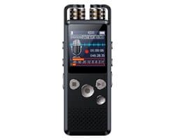 DrPhone MIC2 Digitale Voice Recorder- 16GB – Spraakgestuurd – Audio Opname – Externe Microfoon & Line-in Opname – MP3 /WAV - Zwart