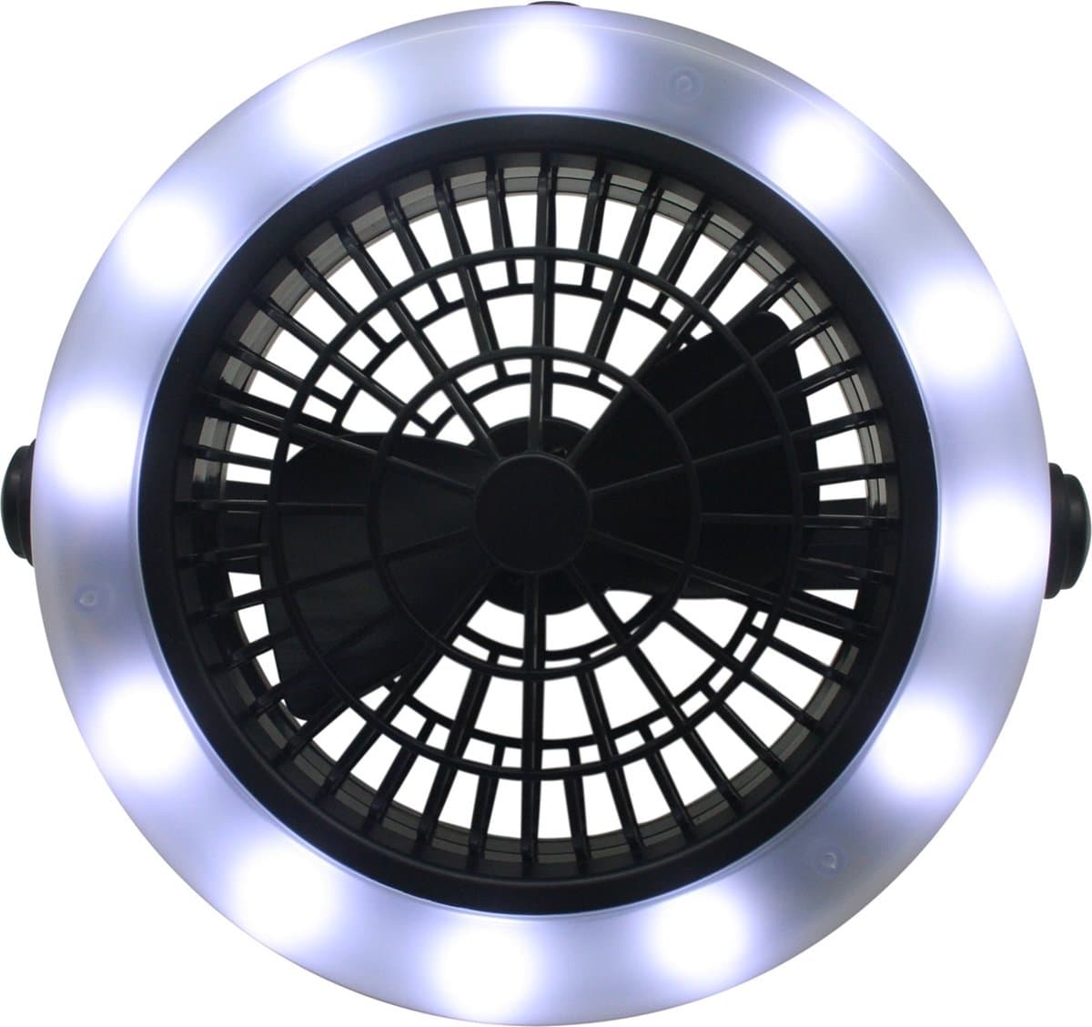 Benson Multifunctionele ventilator met LED verlichting - 3 standen - Werkt op batterijen - Ø 18 cm — afbeelding 1