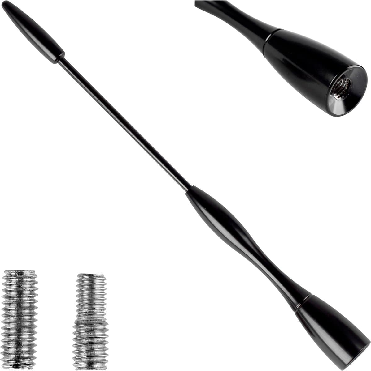 AMiO FM/AM Auto Antenne Mini Universeel met 5/6mm Adapter Zwart (16 cm) — afbeelding 1