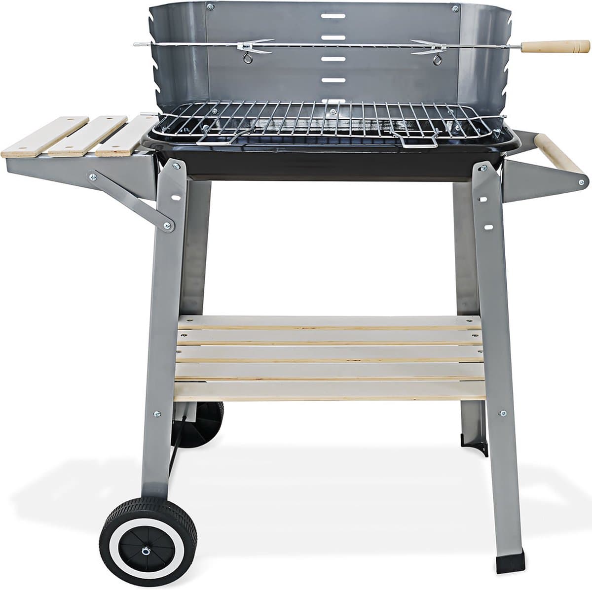 Gardebruk Barbecue Wagen – Incl. Wielen Spit & Windscherm – RVS — afbeelding 1