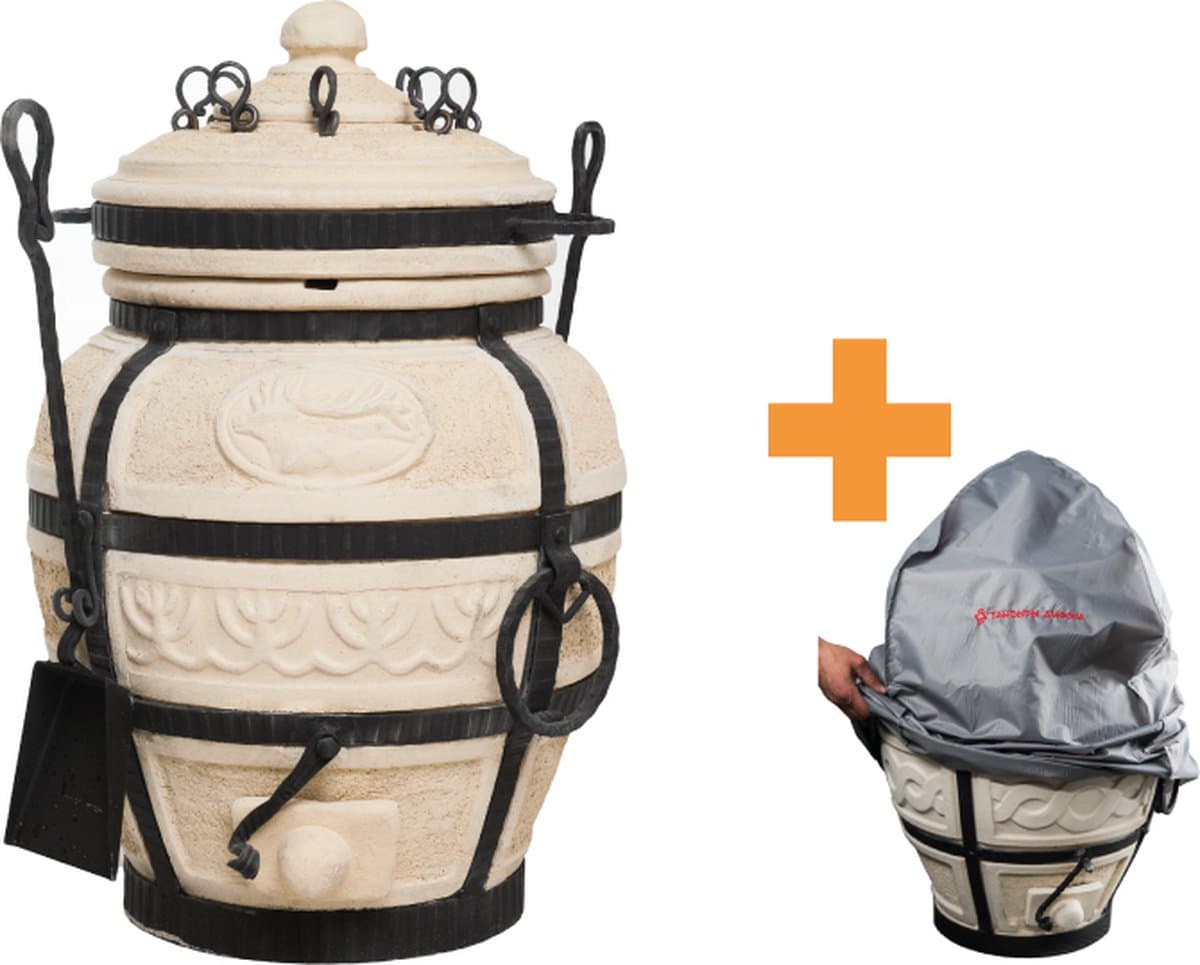 Keramische tandoor Hunter - Multifunctionele Houtoven BBQ - Voor de Fijnproever! *** Met stof- en waterdichte beschermhoes — afbeelding 1
