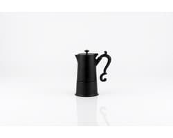 KNIndustrie Lady Anne Koffiezetapparaat, Zwart: Italiaans design koffiezetapparaat van hoge kwaliteit in aluminium